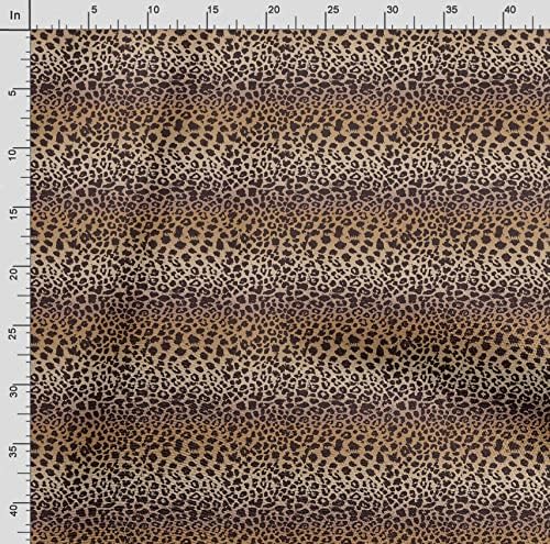 Тъкан от памучен воал Soimoi, кърпа с принтом от кожите на леопард и тигър ширина 42 инча, кафяв