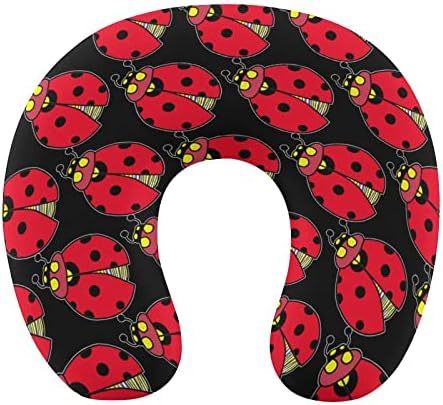 Възглавница за Пътуване Ladybug Lady, Възглавница за Подкрепа на Главата и врата, U-Образна форма на облегалката за глава от Пяна с Памет,