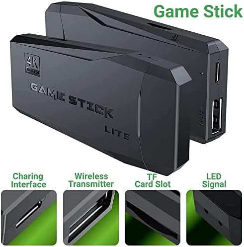 Безжична игрова конзола в Ретро стил, 32G 3500+ Класически игри, Игрална конзола с излаз 4K, HDMI с Два безжични контролери