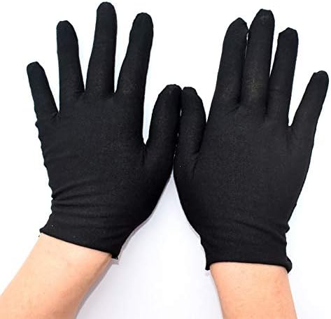 GSHLLO 6 Двойки Черни Памучни Ръкавици, Работни Ръкавици, Ръкавици за Монети Ръкавици за Разглеждане на Бижута за Жени, Мъже