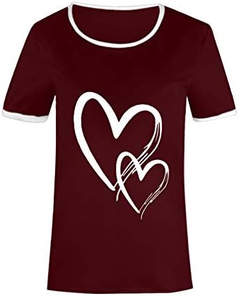 Дамски Ежедневни блузи Neartime, Модна тениска с къс ръкав Сърцето си за Любовта, свободна блуза с кръгло деколте и принтом