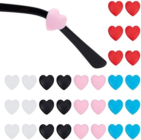 GORGECRAFT 15 Двойки 5 цвята Силиконови Хонорар за очила Сърце За очила Ушни дръжки за очила Държач Ухото куки, за да се предотврати