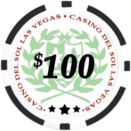 Набор от DA VINCI от 750 Покер чипове, Казино Del Sol е с тегло 11,5 Грама с Футляром, Карти, Бутона на Дилъра и 2 Разположени Карти