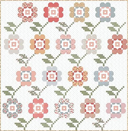 Бутик Lella, розови зреещи в стил кънтри, комплект бели завивки Moda Fabrics KIT5170
