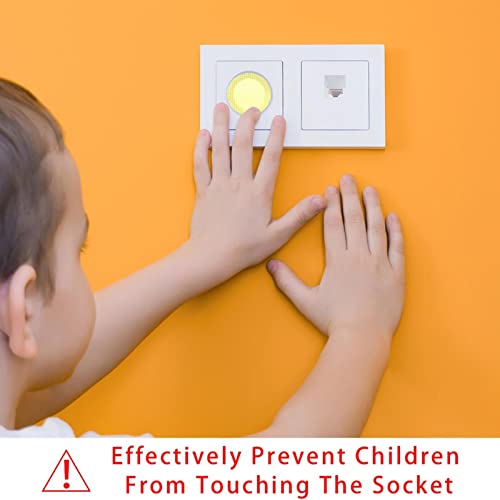 24 Опаковки на Защитени от деца Електрически Защитни Капачки За защита от деца Капачки за контакти В клетка С Жълто-бял модел