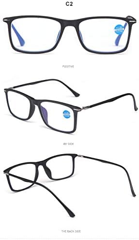 OuShiun Леки Квадратни Анти-сини Очила за Четене, Блокиране на Синя Светлина, Компютърни Очила за Жени, Мъже