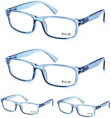 Нечупливи Очила за четене LUFF за жени, 4 бр., Мъжки слънчеви Очила за четене, Блокиране на Синя Светлина, Удобни Четци с Пружинным тръба