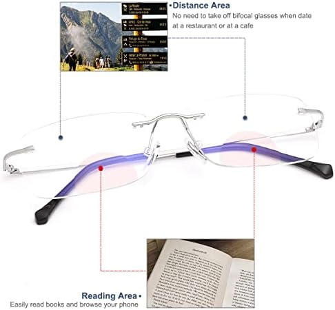SUGLSS Фотохромичните Бифокални Очила За Четене на Мъже, Жени Синя Светлина Блокиране на Компютърен Четец Прозрачни Слънчеви Очила