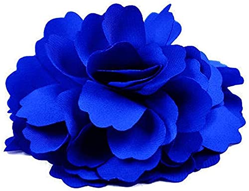 Дамски шнола за коса за момичета, брошка-родословни, красив сатен цвете божур (royal blue) Практичен и атрактивен