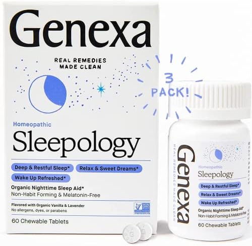 Genexa Sleepology® Средство за нощен сън - 60 таблетки - средство за нощен сън, което ще ви помогне да заспите и да се събудите