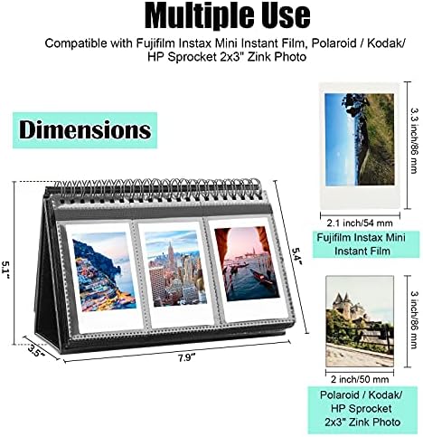 2 опаковки, Фотоалбум за Fujifilm Instax Mini LiPlay 11 90 70 50-ТЕ 26 25 9 8+ 8 Фотоапарат непосредствена печат 7S/Принтер Mini Линк SP-1,