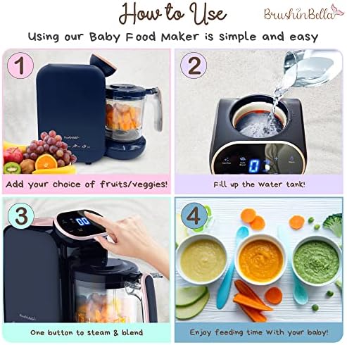 Устройство за приготвяне на бебешка храна BrushinBella - Ергономичен Комбайн за бебешка храна с тава за супа - смесител за