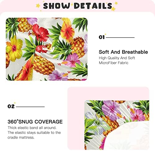 Хавайски Чаршафи за легла с цветя от ананас за момчета и момичета, Кърпи за опаковане и игри, Дишащи Кухненски Кърпи за