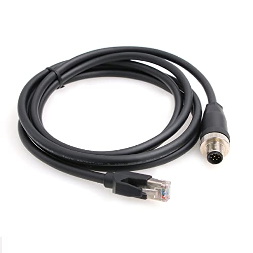 ZBLZGP M12, 8-Пинов конектор A-Code на Ethernet кабел RJ-45 за промишлени камери Cognex (10 м)