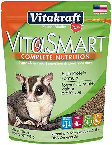 Vitakraft Vita системата Smart Sugar Планер Храна - Смес с високо съдържание на протеин, обогатена с важни витамини и минерали,