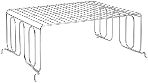 mDesign Универсален Разделител рафтове от метална тел в килера с горния рафт за съхранение и организация в спалнята, банята, кухнята