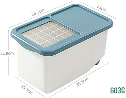 Кутия за съхранение на ориз LLRYN Blue, Кутия За съхранение на Ориз с Тегло 10 кг, Захранващи Зърно, Кофа За домашно съхранение
