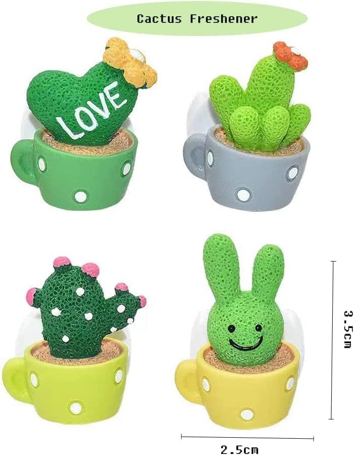 RAMAHP 4 Опаковки Приятен Декоративен Освежителя на въздуха Cactus LOVE, Аксесоари За интериора с Вентиляционным Скоба, Авто Освежители