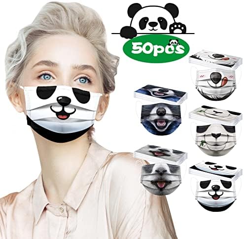 Еднократна маска за лице с принтом Сладка Котка Куче Lennos за Възрастни Жени, Пролетен Цветен Животински Модел, 3-Слойна