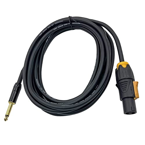 HOCAUKNO 15-крак Акустичен кабел Speakon-1/4 14AGW (1 комплект), Професионален аудио кабел Speakon Cord Pro Audio Stage