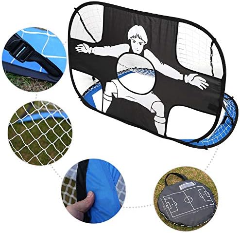 DEALPEAK преносима сгъваема детска мрежа за футболна врата, детска футболна мрежа за тренировки по стрелба на закрито и на открито