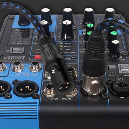 Аудио кабел DREMAKE XLR за микрофон, 6 Фута, свързване на кабел, XLR 3-Пинов конектор за свързване на микрофон в ракита оплетке за жив звук