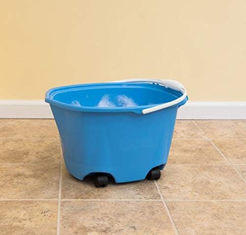 Универсална кофа Набързо EZ-Glide с колела, 5 литра, Синя, за почистване на баня / дом /, кухня или измиване на колата