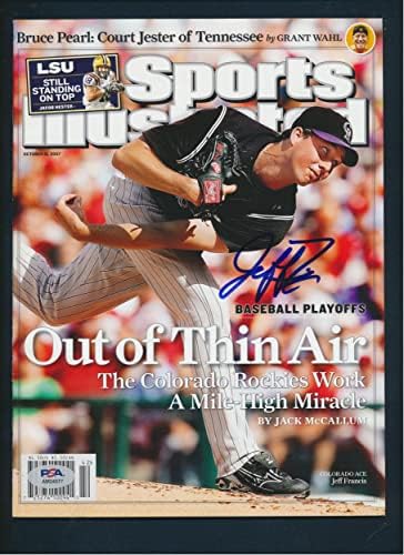 Джеф Франсис Подписа за Спортс илюстрейтид с Автограф на PSA/DNA AM24577 - Списания MLB с автограф