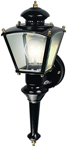 Четиристранна лампа Heath HZ-4150-BK Zenith, Активируемый движение, от Черен Месинг