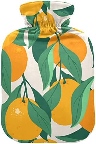 Oarencol Оранжеви Плодове, Зелени Листа Топло за вода Пакет за топла Вода с капак за горещ и студен компрес 1 Литър