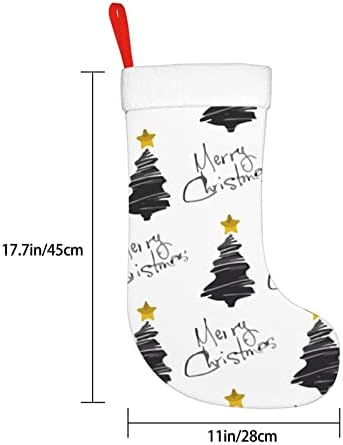 Коледни Чорапи Augenstern, Драскат, Коледно Дърво, Весели Коледни Двустранни Чорапи За Окачване На Камина.