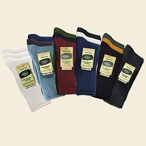 Мъжки и Дамски чорапи Maggie's Organics от естествен памук в три опаковки с подложки - Една Пара, Яйце Среден размер /Деним/Nvy 9-11