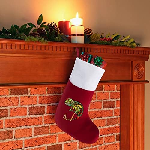 Кошмарен Коледни Чорапи-Хамелеон с Плюшени Висулки с Камина за Домашен интериор Елхи