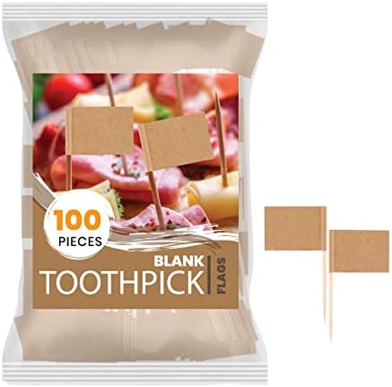100 Опаковки на Квадратчетата-клечки за зъби от крафт-хартия, Мини-Празни Хартиени Крафт-печат на Етикети за храни за Кифли,