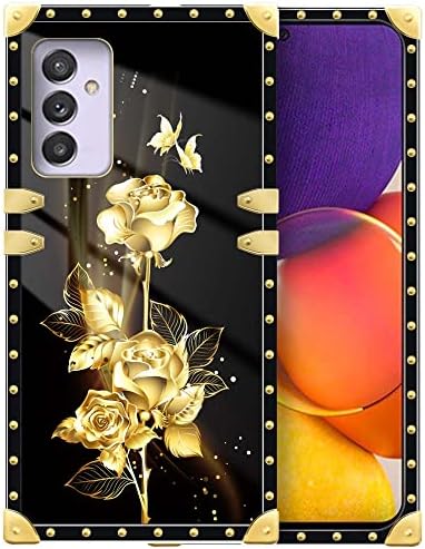 DAIZAG е Съвместим с калъф Samsung Galaxy Note 20, Сиянието Златна Роза Пеперуда За цялото тяло, Меко Метално Покритие от