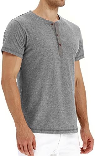NITAGUT / Мъжки Модни Ежедневни тениски Henley с лента Отпред, Основни Тениски с дълъг /Къс ръкав