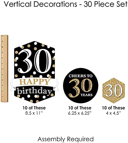 Голяма точка щастие За възрастни на 30-ти рожден ден - Злато - Парти По случай Рожден Ден, Висящи Вертикални Орнаменти и
