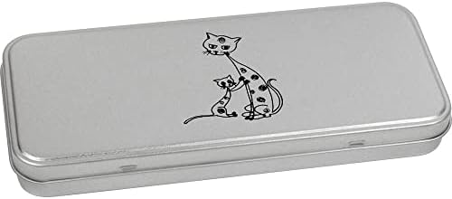 Метална Лидице кутия за канцеларски материали Azeeda Cat & Kitten на панти / Кутия за съхранение (TT00189931)