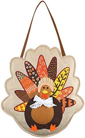 Декор Врати Пуйка от Зебло за Деня на Благодарността, Декоративна Табела на Входната Врата на Чул за Турция на Есен, Декорации