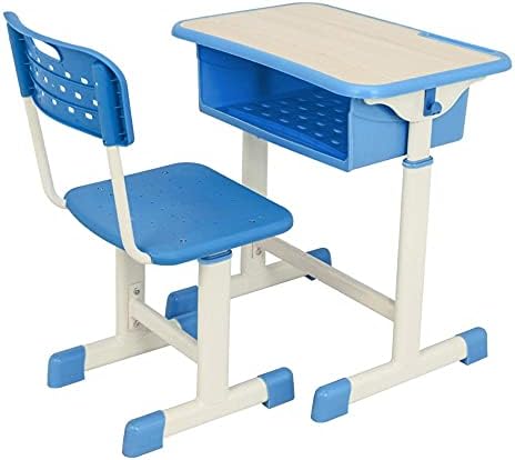 Комплект за детска учебна маса и стол с Регулируема височина, с Ергономичен дизайн, Комплект за ученици, Детски Учебна Маса и Стол