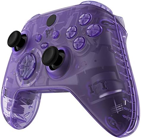 Контролер eXtremeRate Clear Atomic Purple с пълен комплект корпус и бутони за Xbox Series X / S, Сменяеми Странични Водачи на