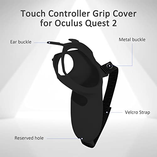 силиконов калъф за сензорен контролер rumbloo за аксесоари Oculus Quest 2, защита на дръжки на виртуална реалност от удара с Регулируема