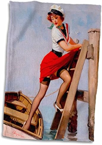 3D Изображение на Рози с известни картини элвгрена Внимавай моряк TWL_179584_1 Кърпа, 15 x 22, Многоцветное