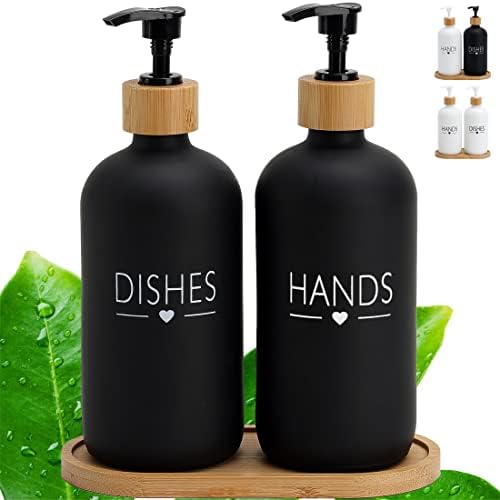 Комплект Стъклени Дозаторов за сапун от 2 опаковки, Захранващи Кухненския сапун за Кухненски мивки на 16 Унции, Захранващи Сапун за ръце