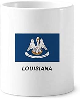 Флаг Луизиана Контур Арт Деко Подарък Мода Четка За Зъби Дръжката На Притежателя Чаша Cerac Поставка Молив Чаша