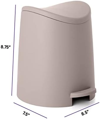 Комплект за баня Superio – Декоративно Компактно кофа за Боклук с обем 3 литра и четка за тоалетна с Държач – подходящите за тоалетна