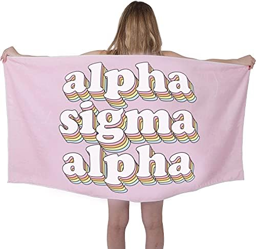 Жена Плажна кърпа АСК от магазина женски клуб - Alpha Sigma Женски Кърпи Alpha в Ретро стил, за плаж, баня и басейна - Модерно,