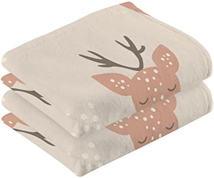 MAOBLYR 2 Опаковки Кърпи с Елени От Чист Памук, Мека Кърпа на една Ръка разстояние, Впитывающая, Дишаща и Приятна Гъба за Домашен интериор