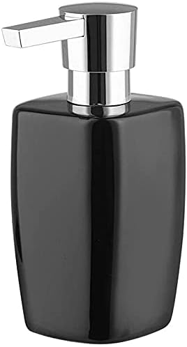 Опаковка сапун ZyHMW Керамични Опаковка Сапун, Тоалетна Шампоан Сапун за ръце Опаковка течен сапун за Душата 370 мл Опаковка миещ помпа (Цвят: черен)