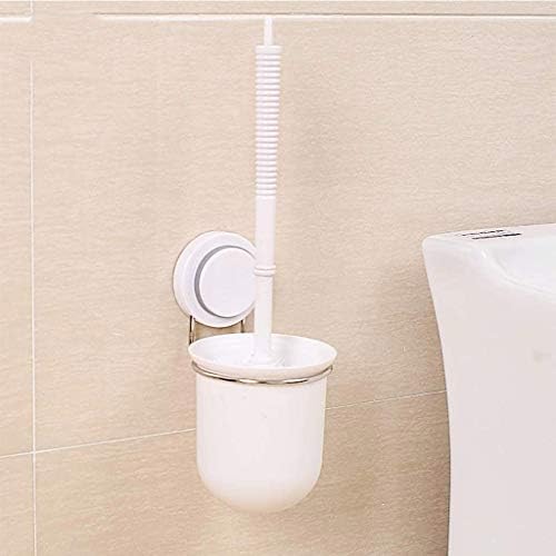 CDYD Комплект стенни четки за тоалетна с всасыванием, Без да се налага пробиване на Тоалетната чиния, Мека глава четка за тоалетна